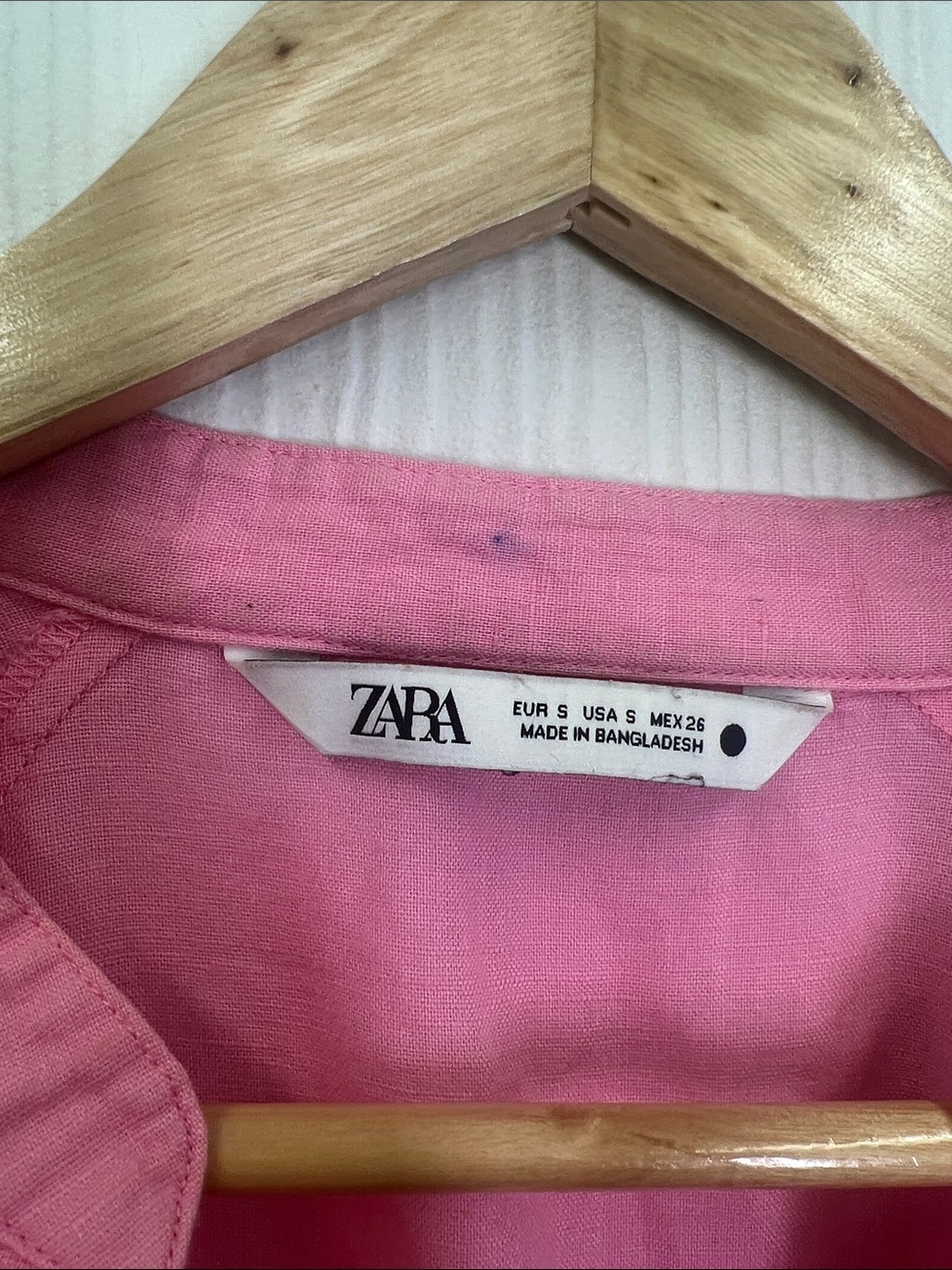 Zara - Pink Button Down Long Sleeve Oversized Lightweight Midi Dress Size Small - Picture 7 of 10